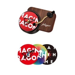 JSZ Turntable Phonograph Car Fragrance Diffuser Car Air Freshener With Replace Aromatherapy Sheet Record Player Car Perfume