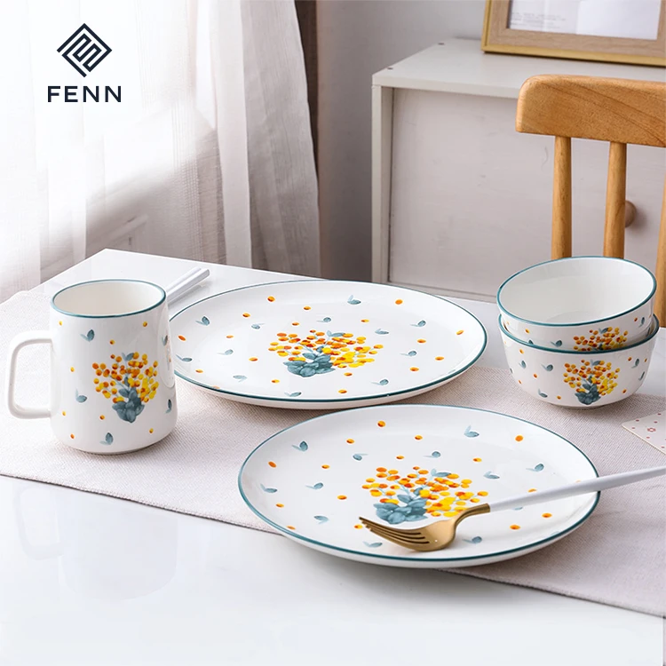 New Bone China hand painting glazed mixing bowl colored ceramic bowls ramen bowls