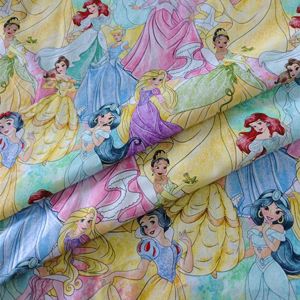 Dreamlike fairy princess cartoon print fabric for dress