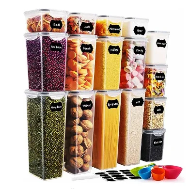 24 Sets of Transparent Multi-grain Nuts Moisture-proof Storage Sealed Box Multi-grain Food Storage Fresh-keeping Ggrain Tank