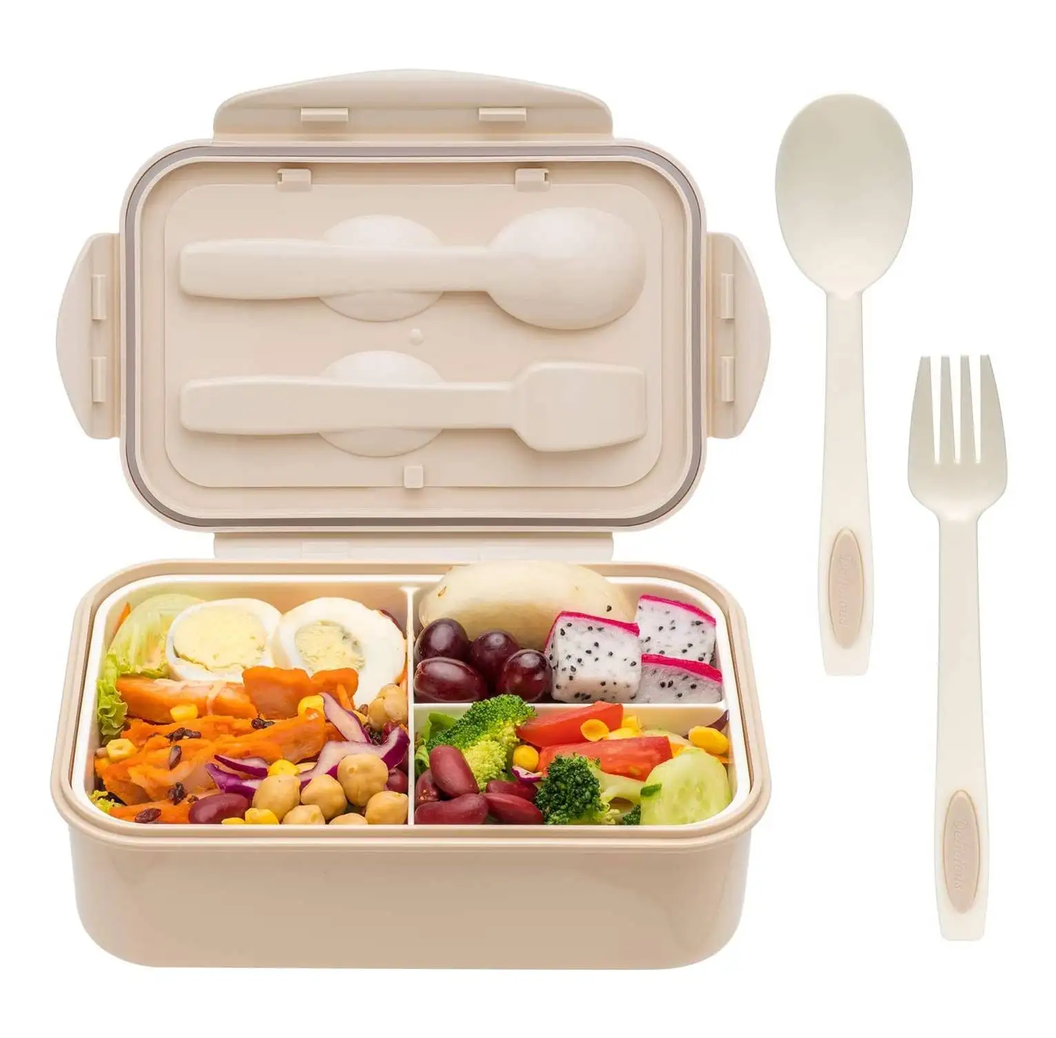 Bento Boxes With Spoon And Fork For Adults Children Food Grade Pp Plastic Durable Bento Lunch Box For Kids