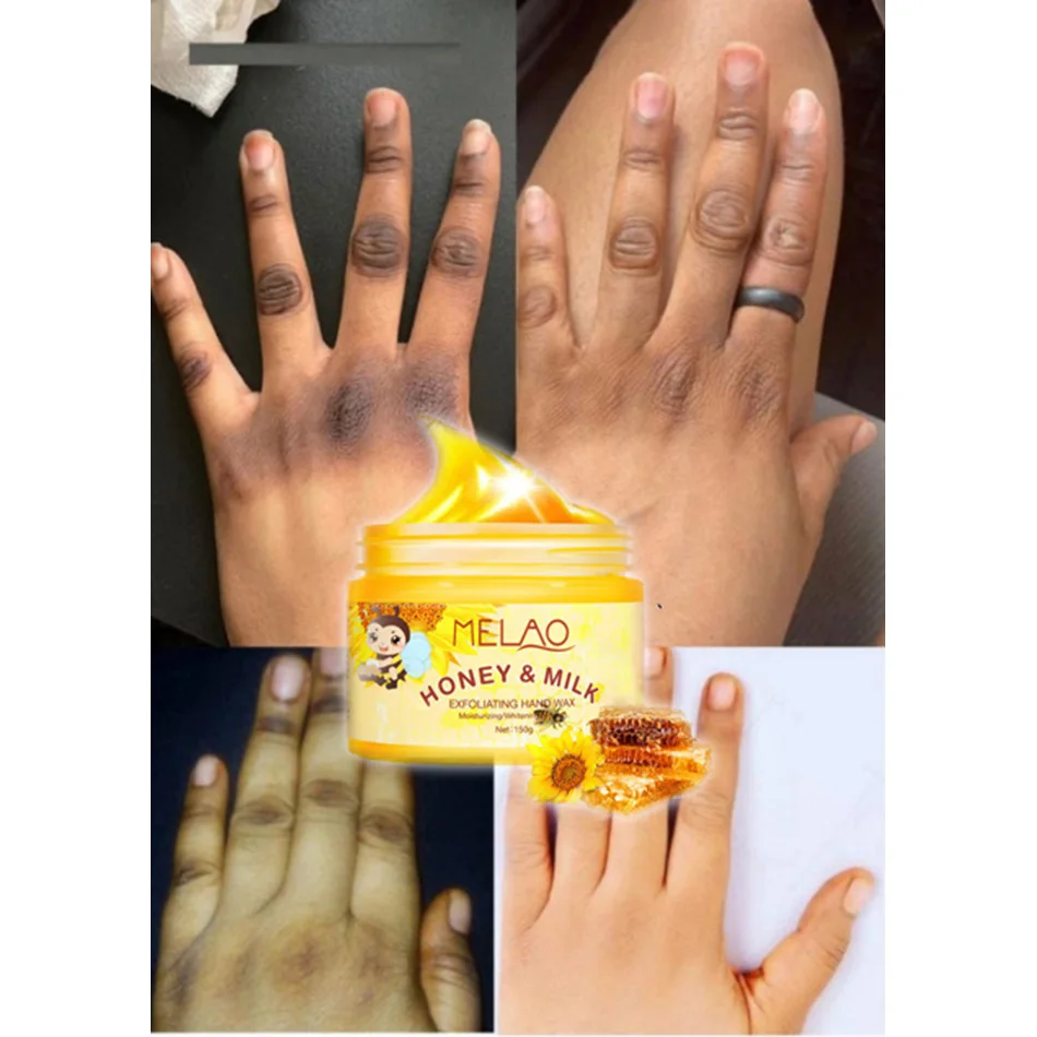 Частная торговая марка увлажняющий Восстанавливающий Отшелушивающий воск для удаления темных суставов желтого пилинга молока меда воска для рук