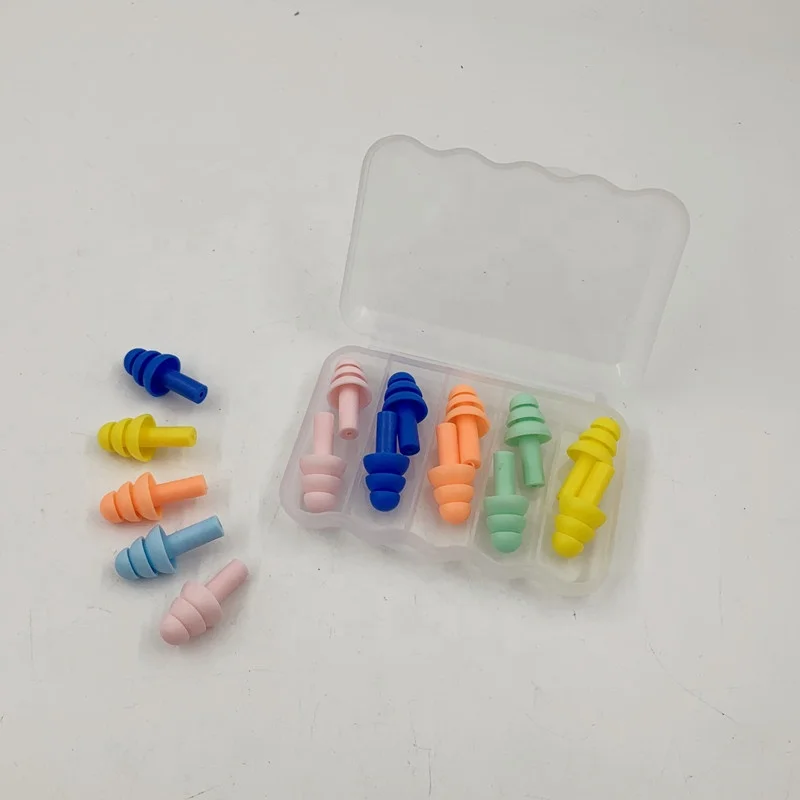 Hearing Protection Ear plugs Color Soft Silicone Ear Plugs for Sleeping Swimming Noise Cancelling Waterproof Reusable Ear Plugs