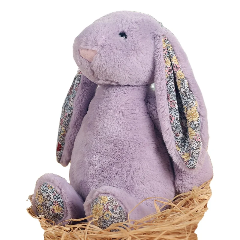 Wholesale New Arrival Soft Long Flower Ears Rabbit Doll Flower Ears Rabbit Plush Toy Bunny Doll Bonnie Rabbit