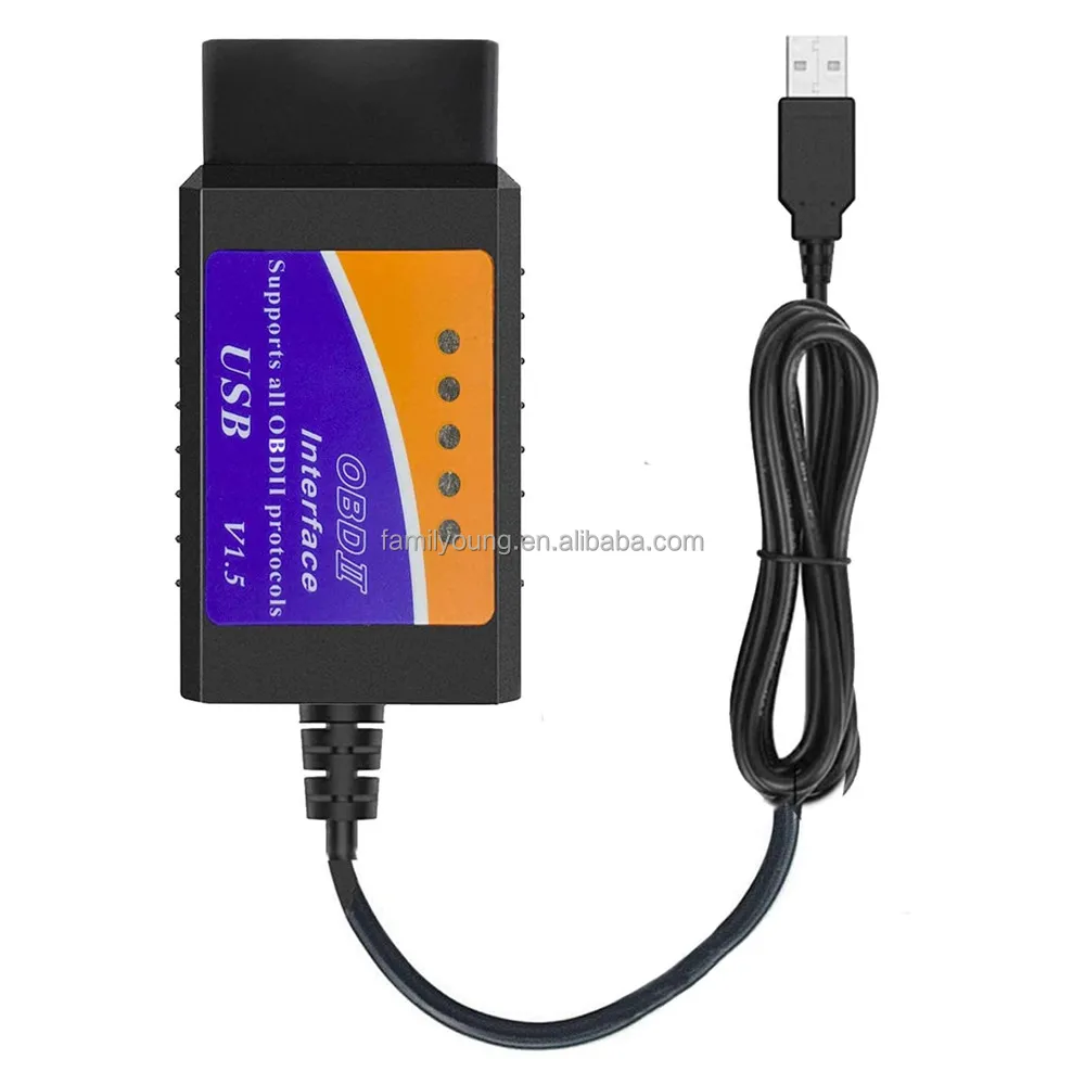 USB ELM327 OBD2 сканер V1.5 автомобильный диагностический инструмент считыватель кодов автомобиля OBDII интерфейс ELM 327