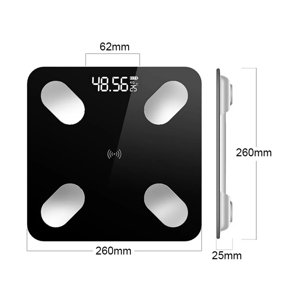 Factory directly supply personal weighing body fat scale digital USB charging smart body weight scales