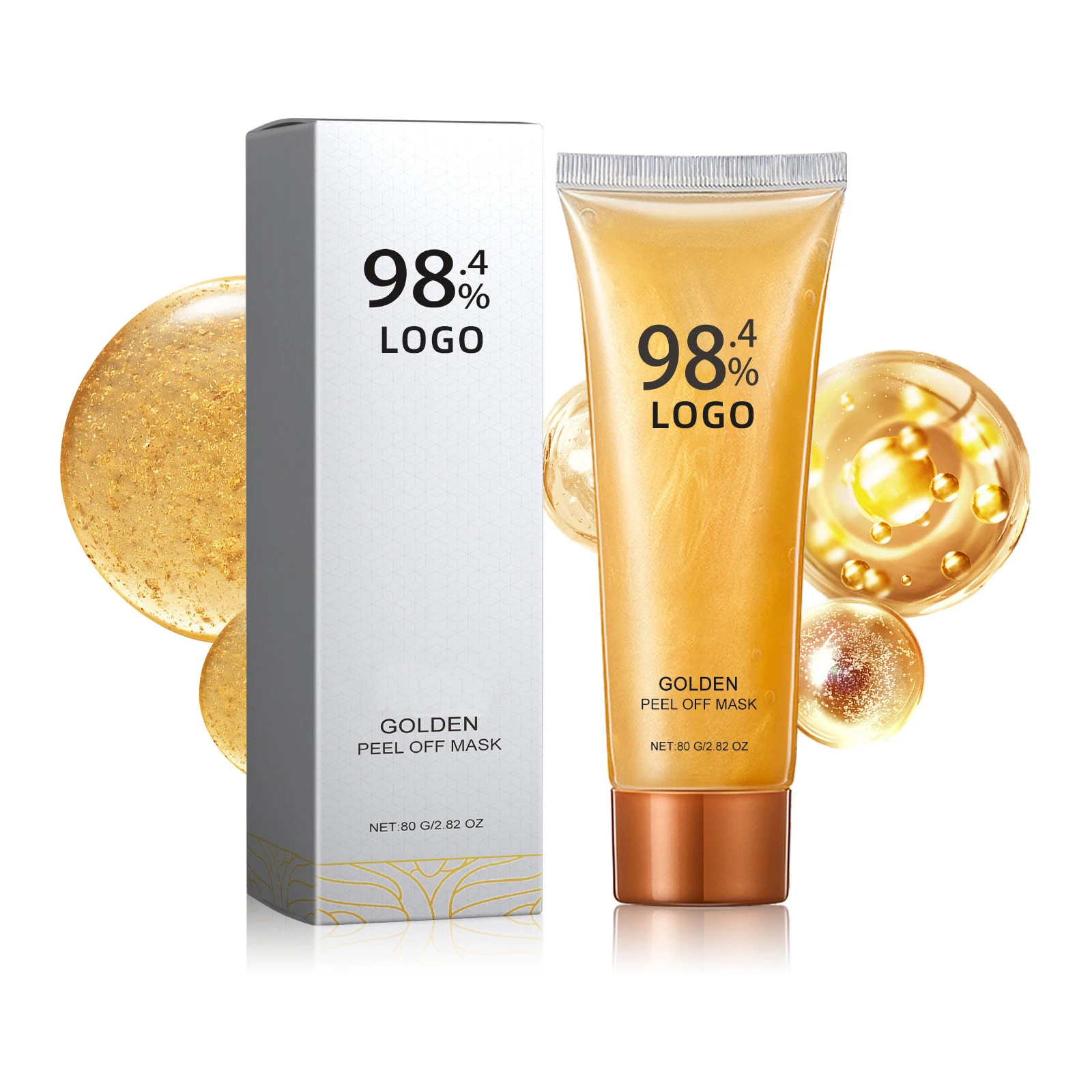 Custom Logo 24K Face Masks Exfoliator Cleansing Pore Oil-control Moisturizing Anti-aging Remove Blackhead Face Peel Off Mask