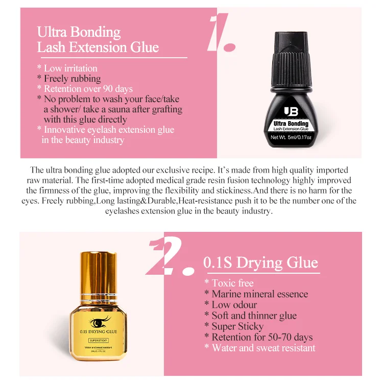 Eyelash Extension Glue  Ultra super Glue Individual Fast Drying Professional Eyelash Adhesive Lash Extension Glue