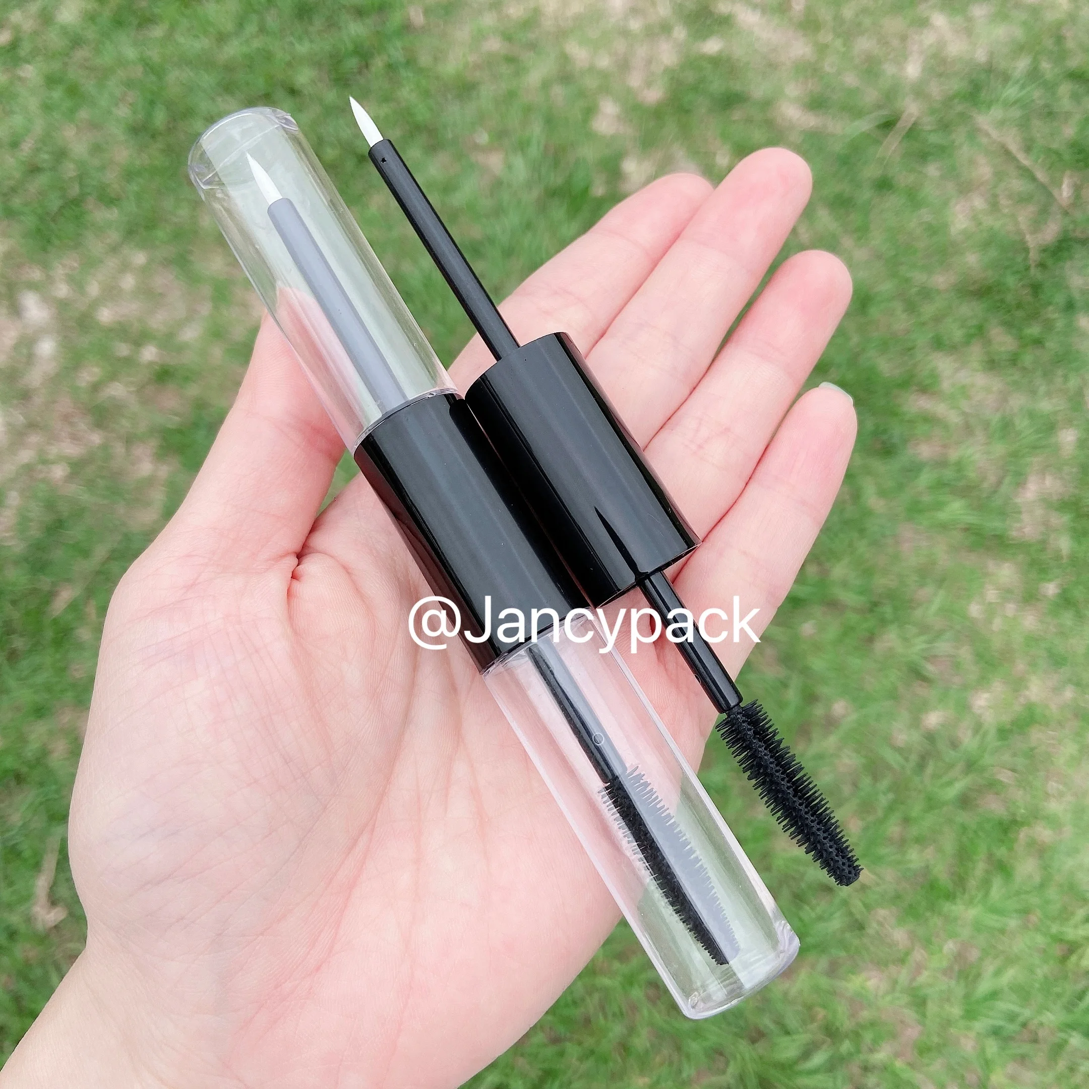 Двухсторонняя черная прозрачная тушь для ресниц, контейнер для подводки для глаз, косметическая упаковка с двумя бутылочками
