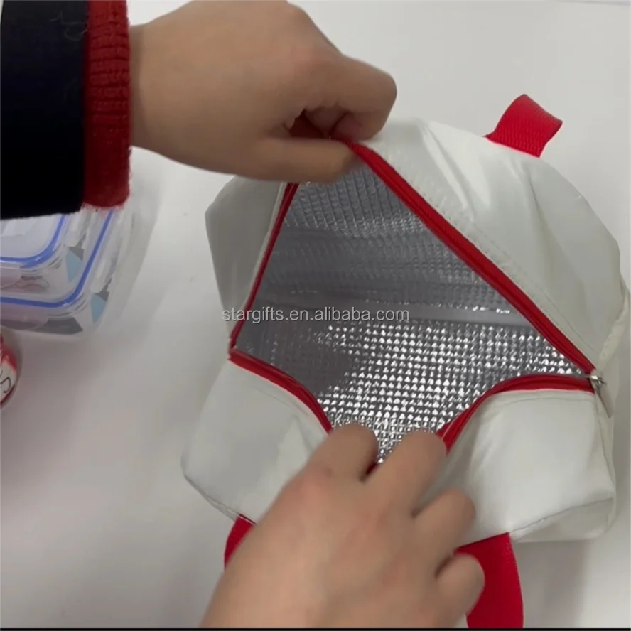 Custom Sublimation Printing Waterproof Polyester Thermal Insulated Food Lunch Bag for Work School