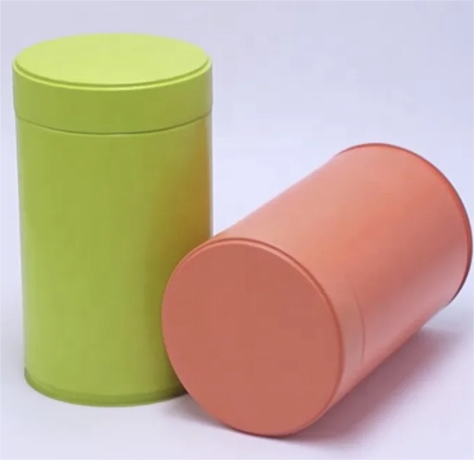 Laser engraved screw top tins welder weld round lid coffee tin can tea metal tins container with lid