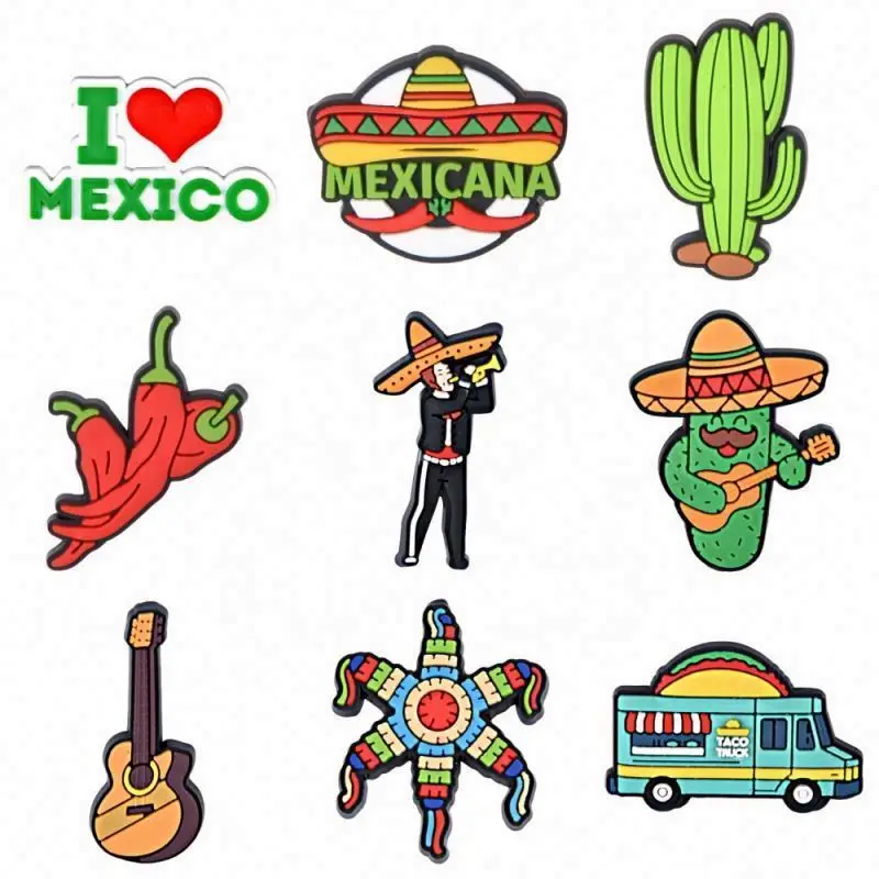 Shoe Accessories Wholesale Charm Custom Shoes Home Laces Holder Shoelace Products Pvc Mexican clog Charms From Mexico