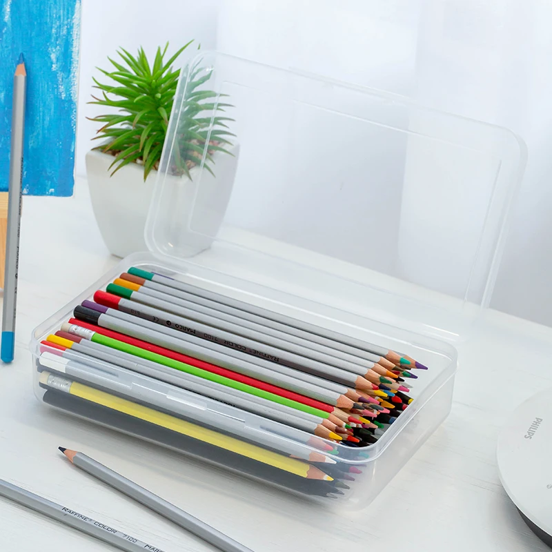 Modern plastic stationery product waterproof storage high quality clear pencil case custom for school