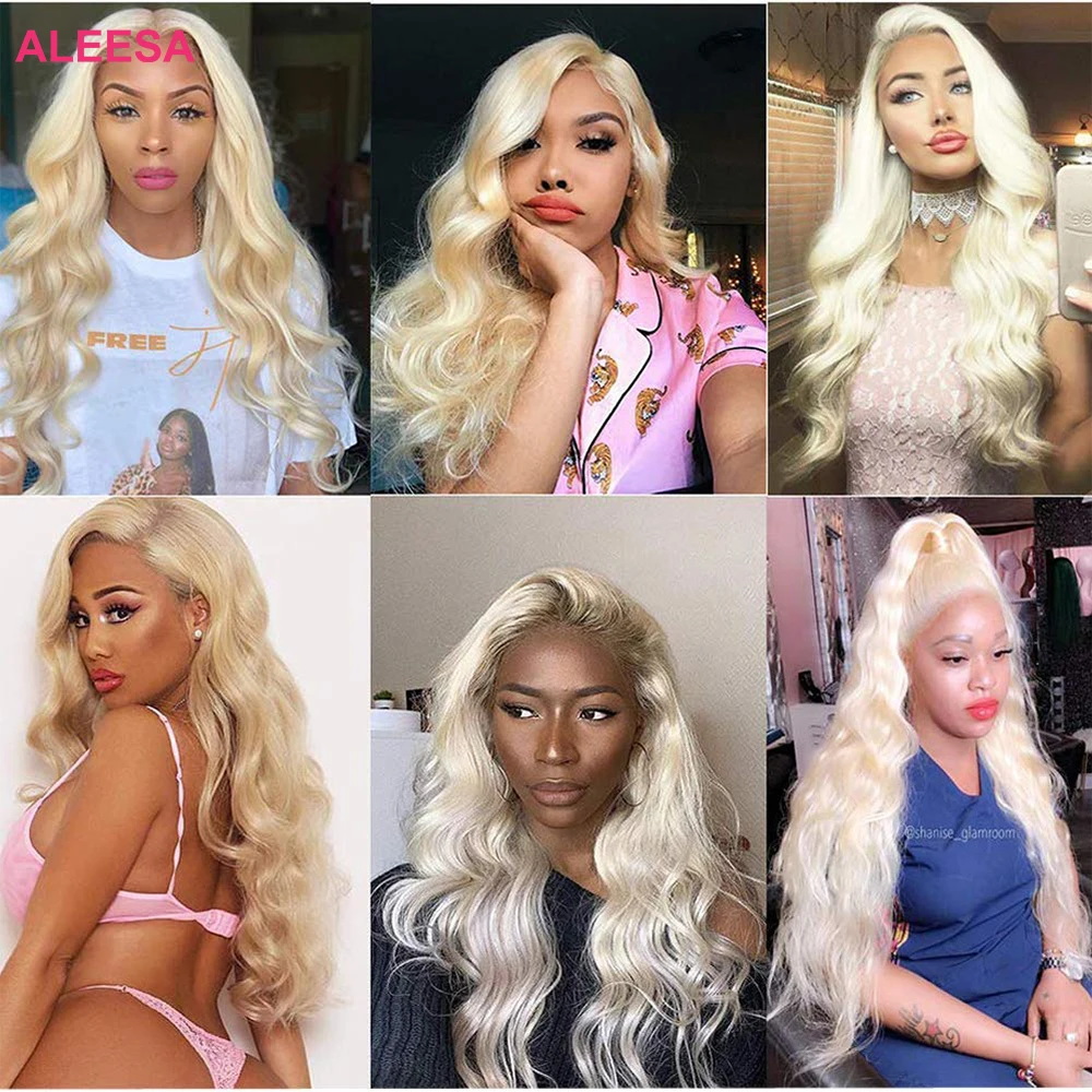 Aleesa Russian Cuticle Aligned Virgin Hair Extensions, Mink Hair Bundles Vendor 9a-10a, 10a Blonde 613 Virgin Hair Bundles