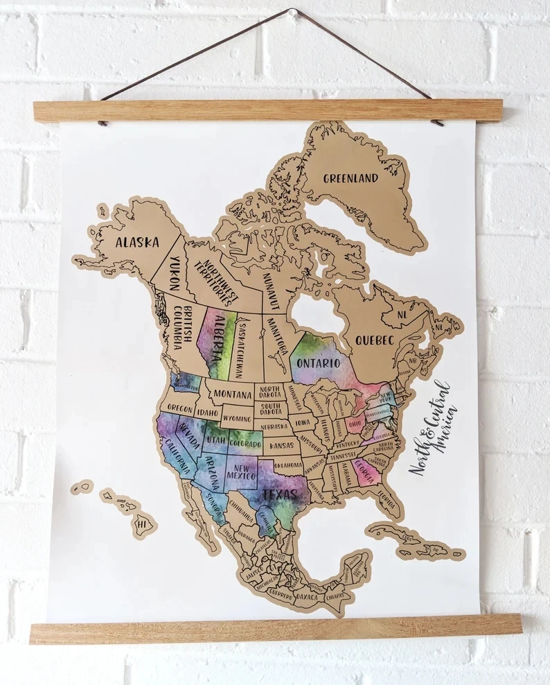 Customized Size Design Scratch Your Travels Scratch-Off Map