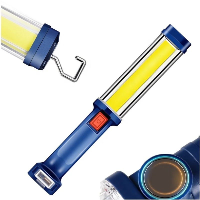 Магнитный крюк, перезаряжаемые рабочие лампы COB, USB-контрольный светильник, COB Светодиодная рабочая лампа