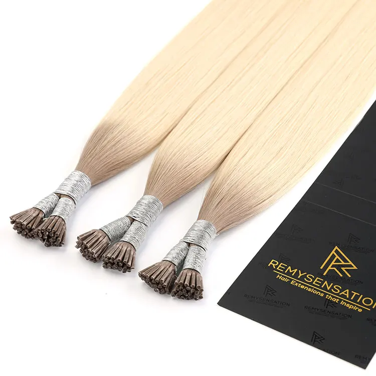 Wholesale Long Straight 613 Remy Virgin Brazilian PreBonded Keratin Stick In I Tip Human Hair Extensions