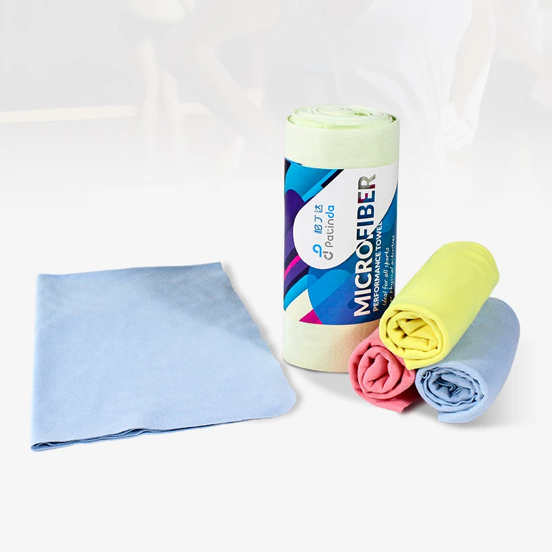 Edgeless design custom logo microfiber Sports fitness outdoor Sweat towel absorbent quick drying microfiber suede towel