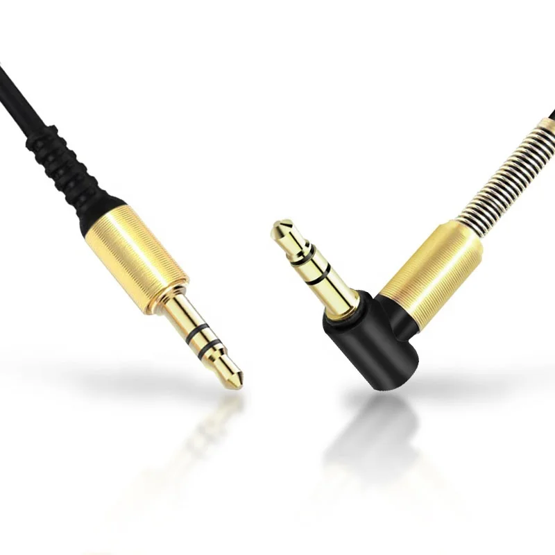 ALLOYSEED 3.5mm Jack Stereo Red/Black 1m Audio Cable Male to Male 90 Degree Right Angle Cable 3.5 jack Earphone Wire
