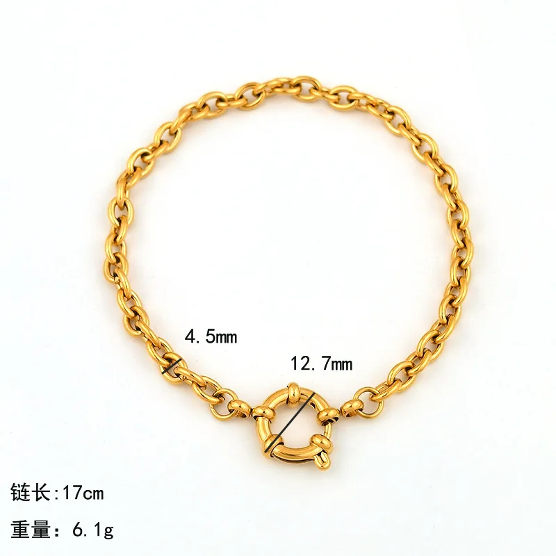 Non tarnish stainless steel gold plated paper clip chain bracelet for women