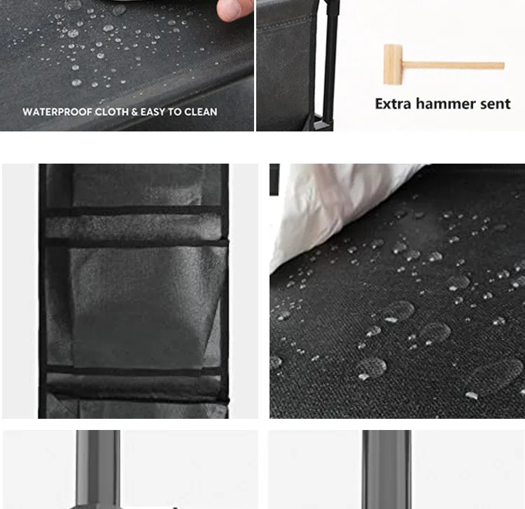 10 Tiers Free Standing Waterproof Black Plastic tall closet organizer shoe shelf shoe rack for closet