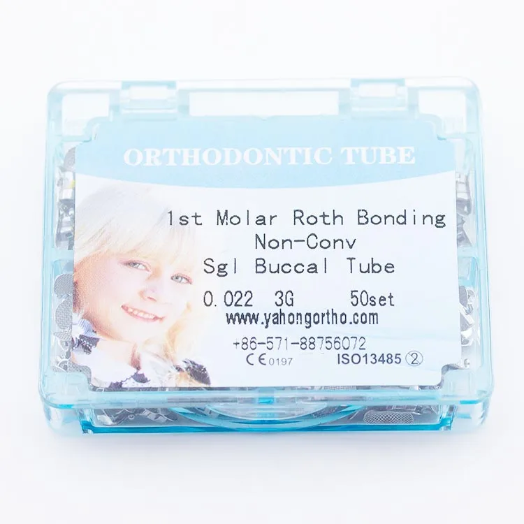 50Sets Dental Orthodontic Sgl Buccal Tube Roth.022 1st Molar Non-Conv Brackets Ortodoncia
