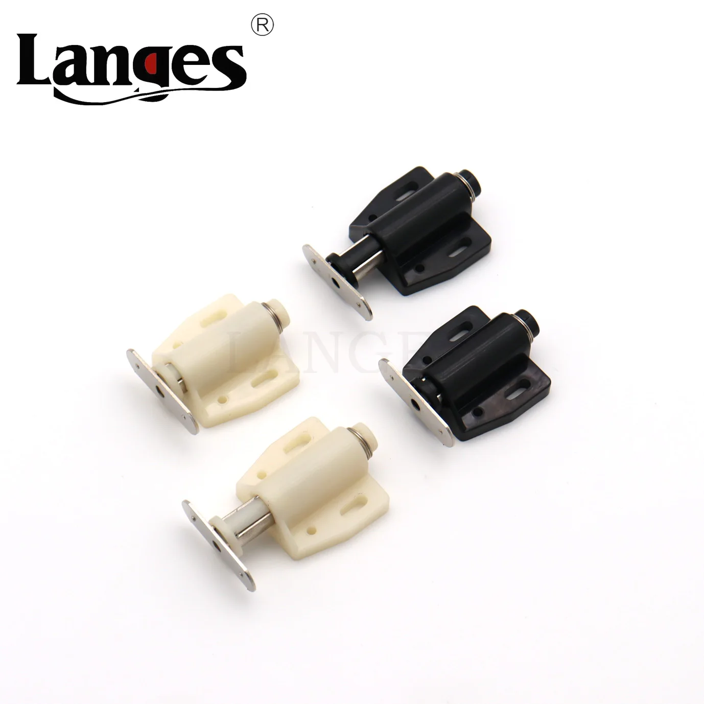 Kitchen Bedroom Plastic Double Side Wardrobe Cabinet Door Push Release Latches Damper Buffer