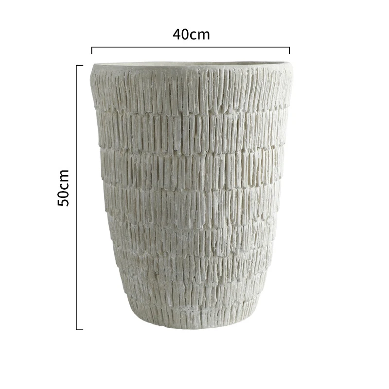Home Hotel Decoration Garden Pots Leaf Wooden Flower Fibre Clay Pot Outdoor Floor Fibreglass Large Flower Plant Pots