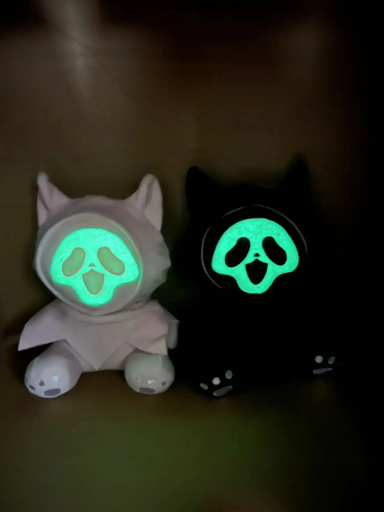 Halloween New Scary ghostcat face QC hell Death Glow cat Plush Toy for Scream and gifts