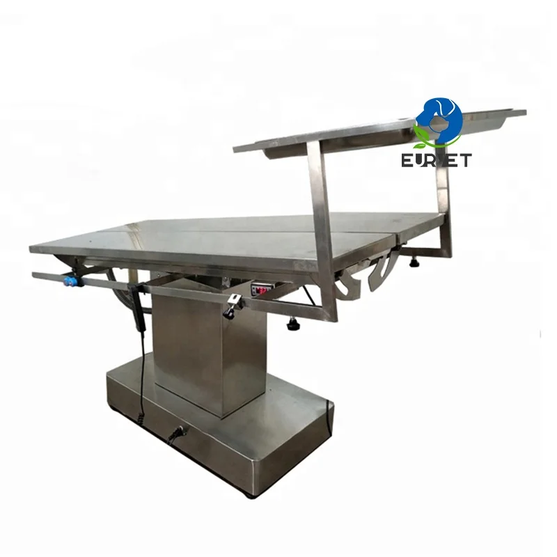 EUR VET High Quality Veterinary Equipment Electric Lifting Vet Operating V-type Animal Table Stainless Steel
