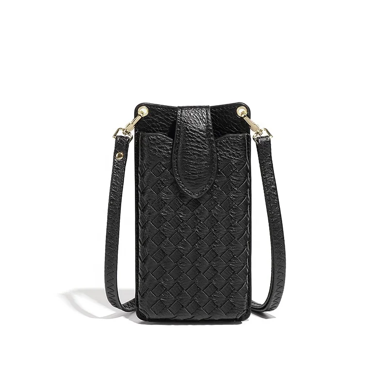 Simple Fashion Shoulder Mini New PU Woven Bag Handbag  Popular Texture Versatile Crossbody Bag