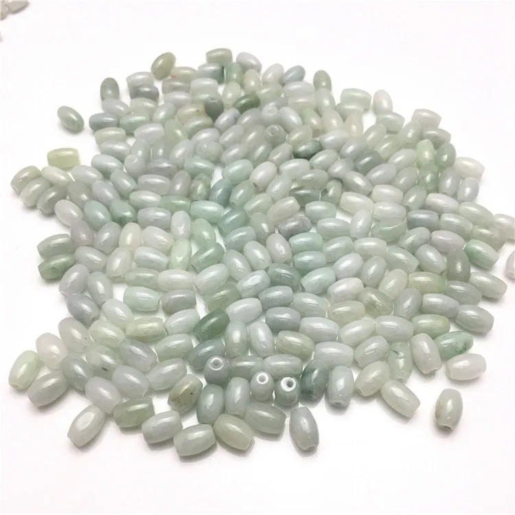 Wholesale small jadeite barrel loose bead 6*9mm mayanmar burma jade beads for diy jewelry