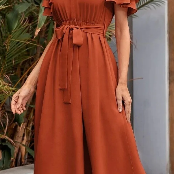 2023 New Arrival Boho Style Short Sleeves Women Ladies Daily Casual Elegant Long Midi Dresses