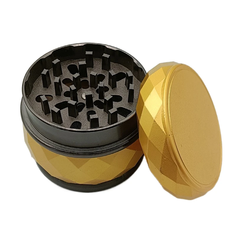 Custom Herb Grinder metal 4 Layers 244g Diamond Golden Biodegradable Tobacco Grinder for Sale