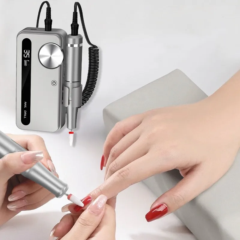 Professional  Rechargeable Electric Nail Polisher 35000RPM Portable Nail Drill Machine For Manicure Pedicure