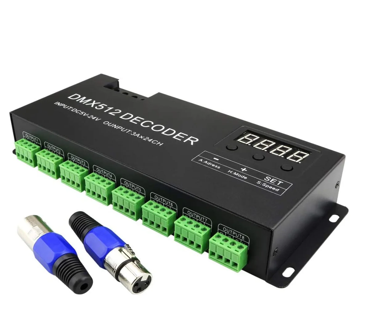 DC5-24V ШИМ сигнала 24 каналов цифровой DMX512 светодиодный декодер для DMX RGB Освещение