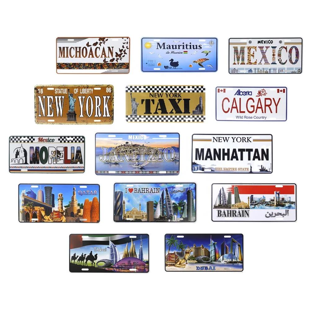 Mini Aluminum embossed Car License Plate Number Car Plate custom License Plate for decoration