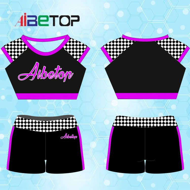 ab rhinestones cheerleading practice sets colorful cheer crop top and shorts girls cheer wear practical