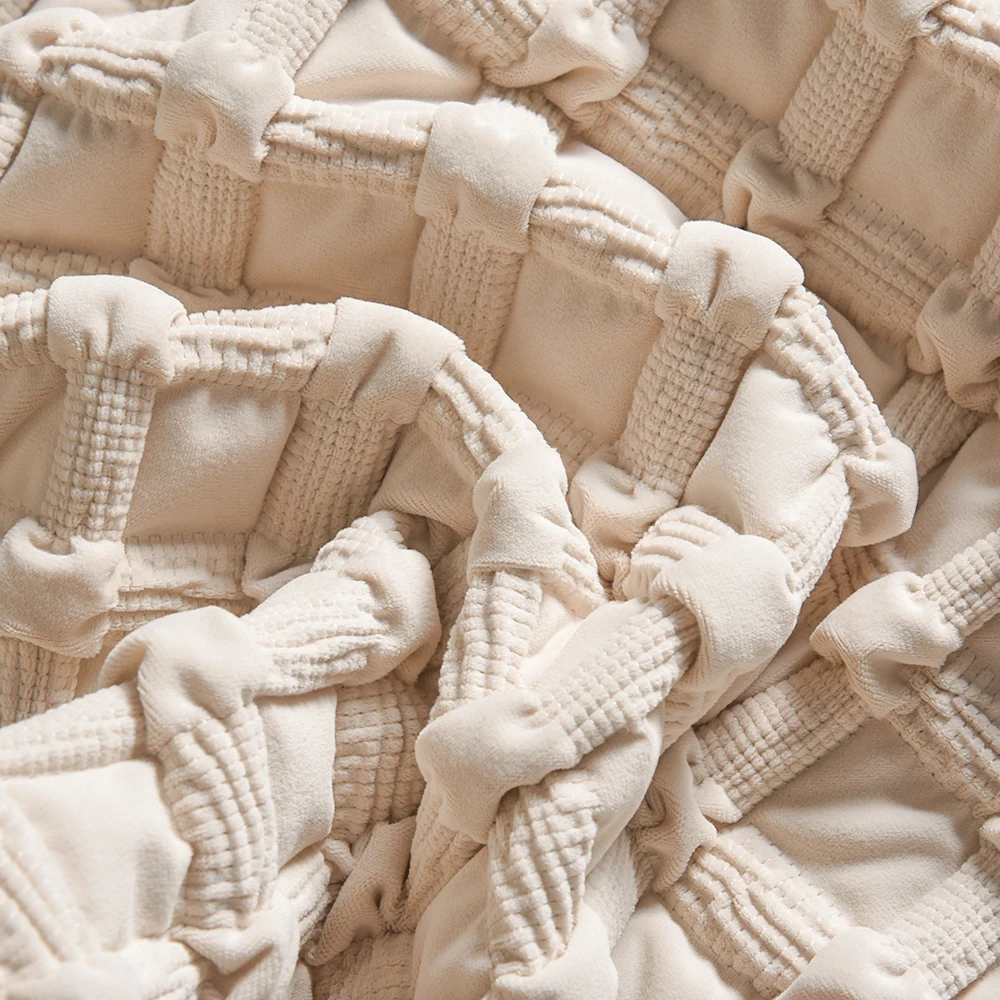 Factory Supply Woven Fabric Embroidery Mosa Velvet Crash Sofa Fabric with Foam