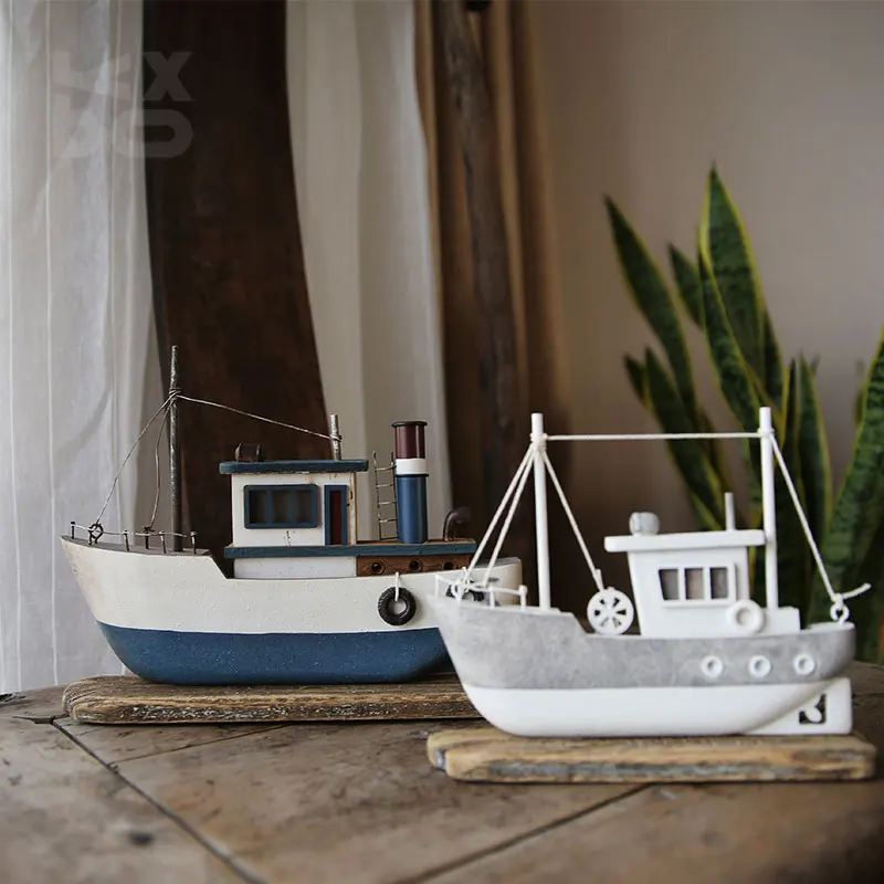 YBOX vintage sea style  boat table decoration handmade oat home decor