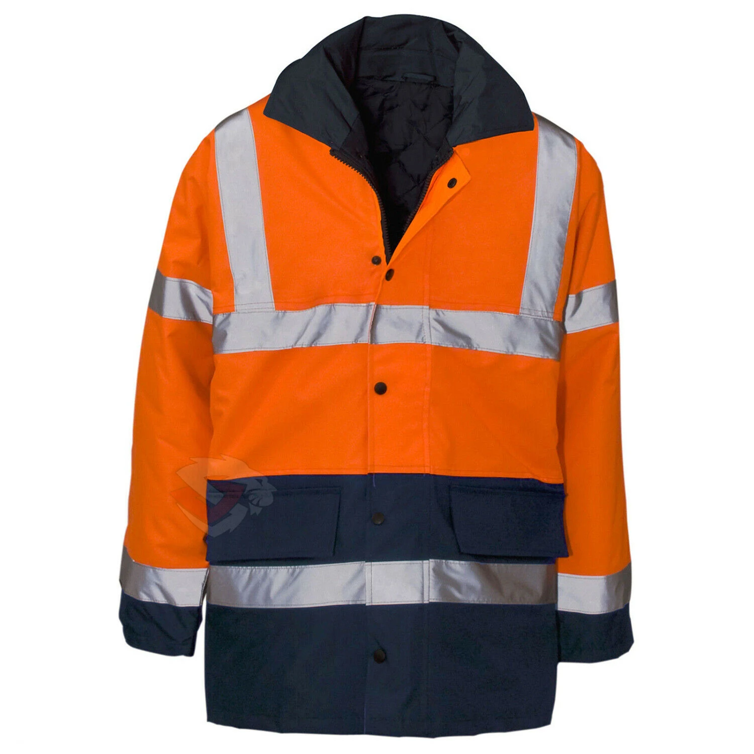 Hi Vis viz Vest Safety Class 3 Rain suit Jacket Pants High Visibility Reflective Black Bottom
