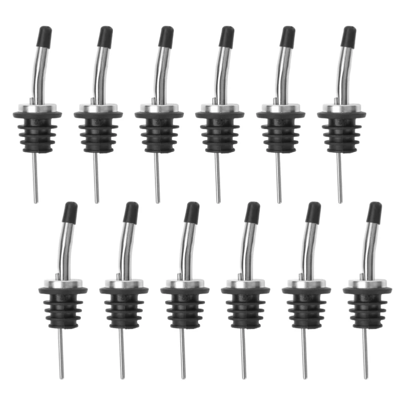 Wholesale Liquor Bottle Pourer Spouts Stainless Steel Speed Pour Spouts Olive Oil Dispenser Spout with Flip Top/Rubber Dust Caps