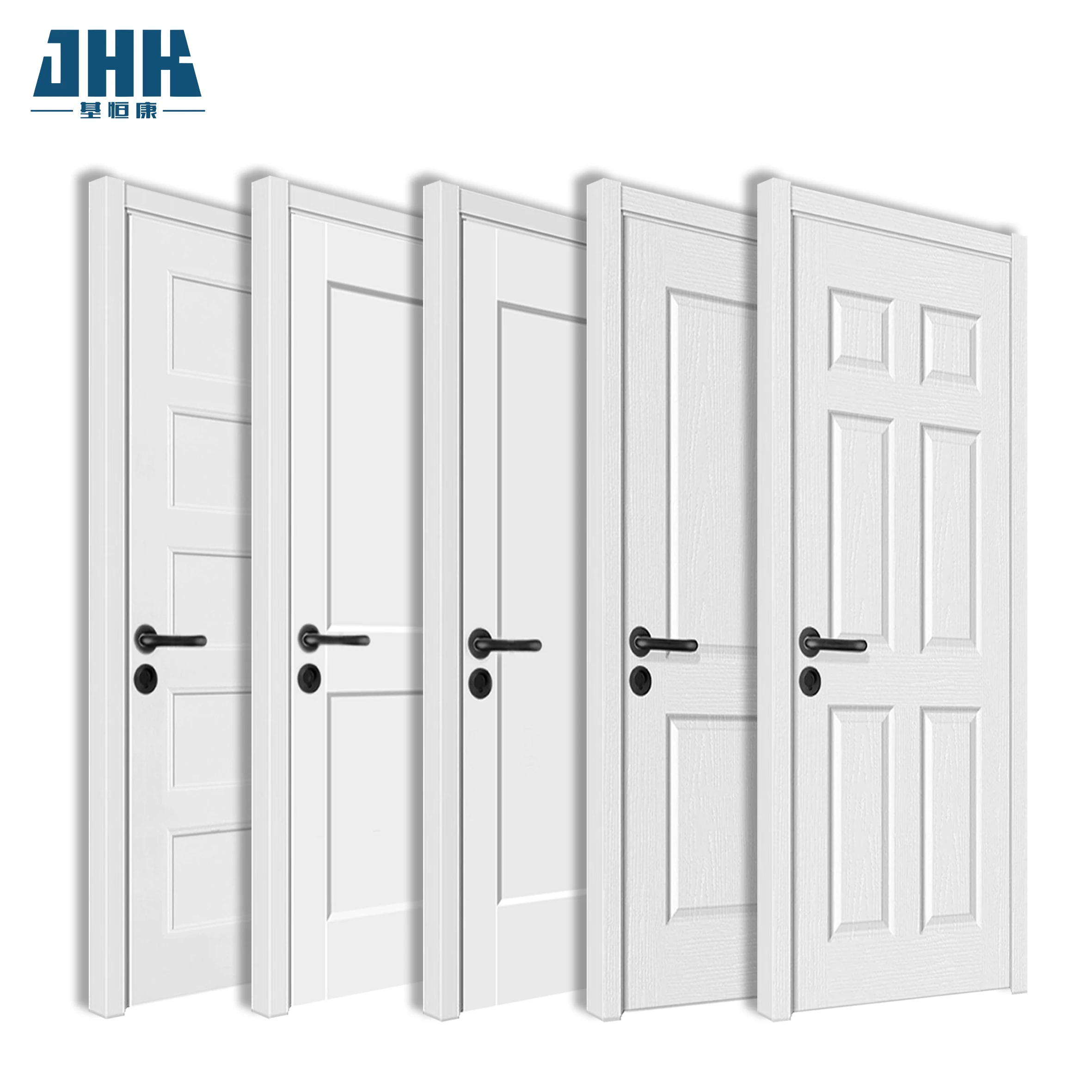 JHK MDF белые праймеры гладкие дверные панели для продажи межкомнатные двери дома деревянные раздвижные хорошего качества