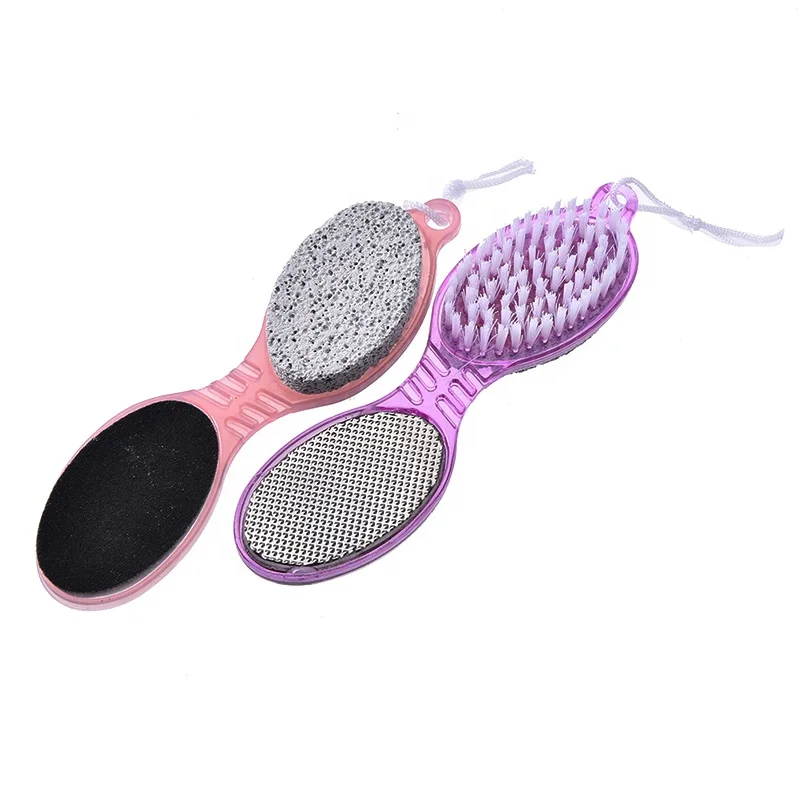 Multi-function Pedicure Foot File Pumice Stone Foot Rasps 4 In 1 Callus Remover Pedicure Foot File With Cleaning Brush
