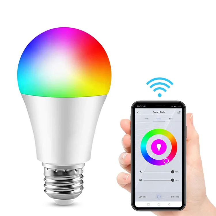
2021 New Products A65 AC100-240V E26 E27 B22 13W 1500lm Smart WiFi Connection RGBW LED Bulb 