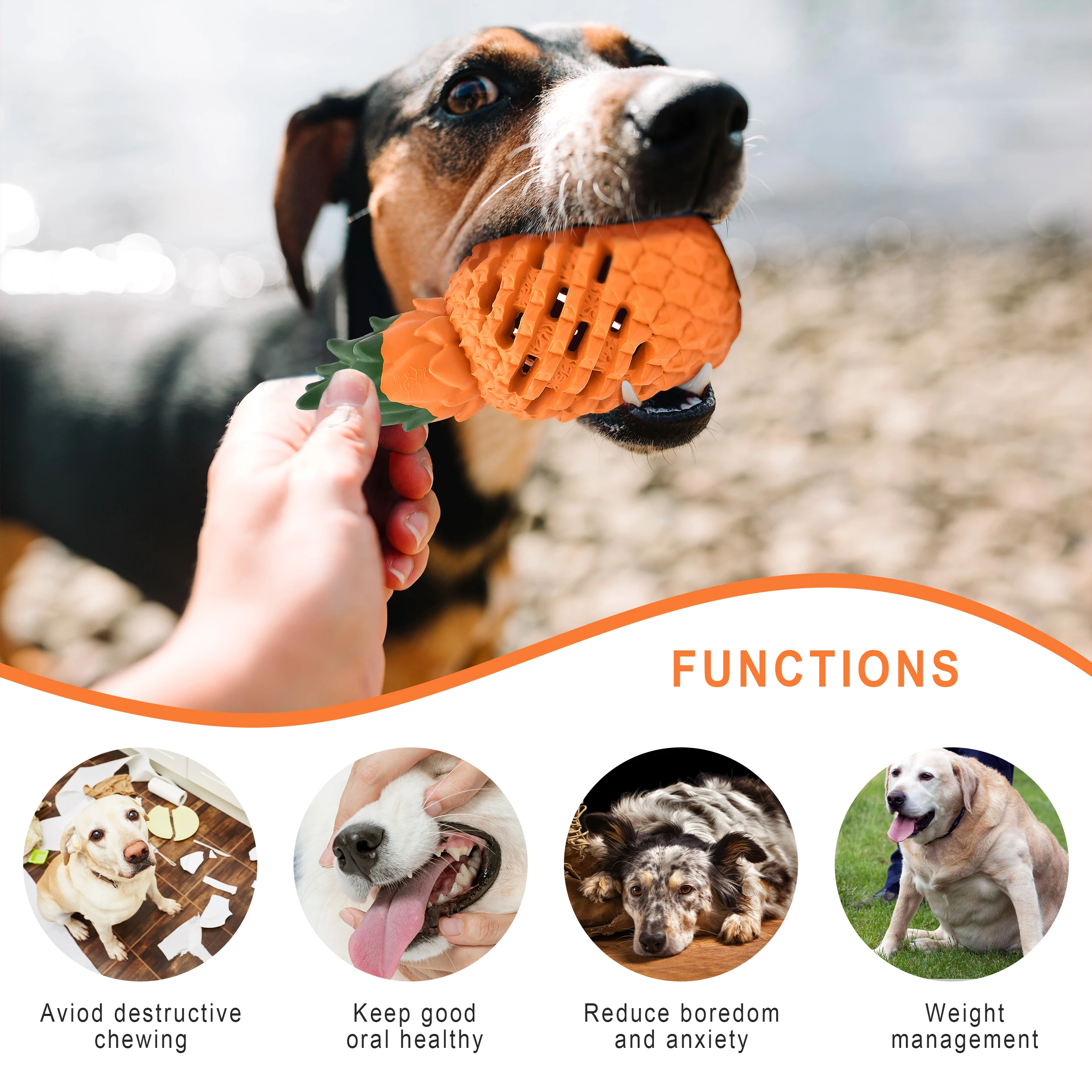 Christmas Food Grade Safe Rubber Interactive Dog Toys Free Sample Cute Pet Chew Toy For Aggressive Chewers