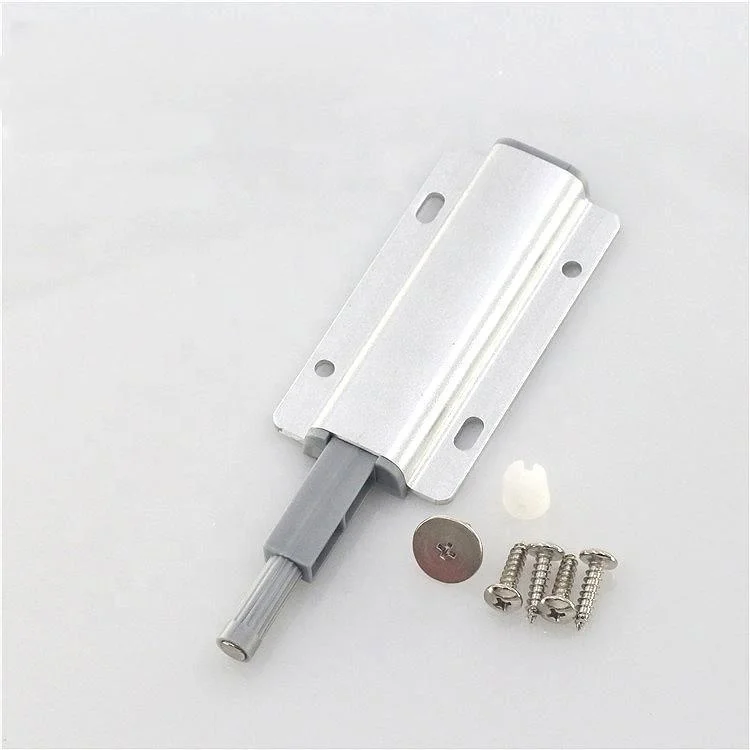 Gold Touch Rebound device with Magnetic Push to Open System Aluminum Alloy Silver Cabinet Door Closer Handle free Door Damper