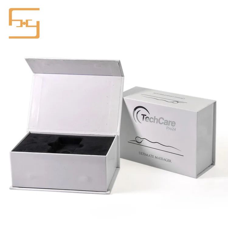 Luxury Small Magnetic Folding White Jewelry Gift Box With EVA Insert Magnetic Box