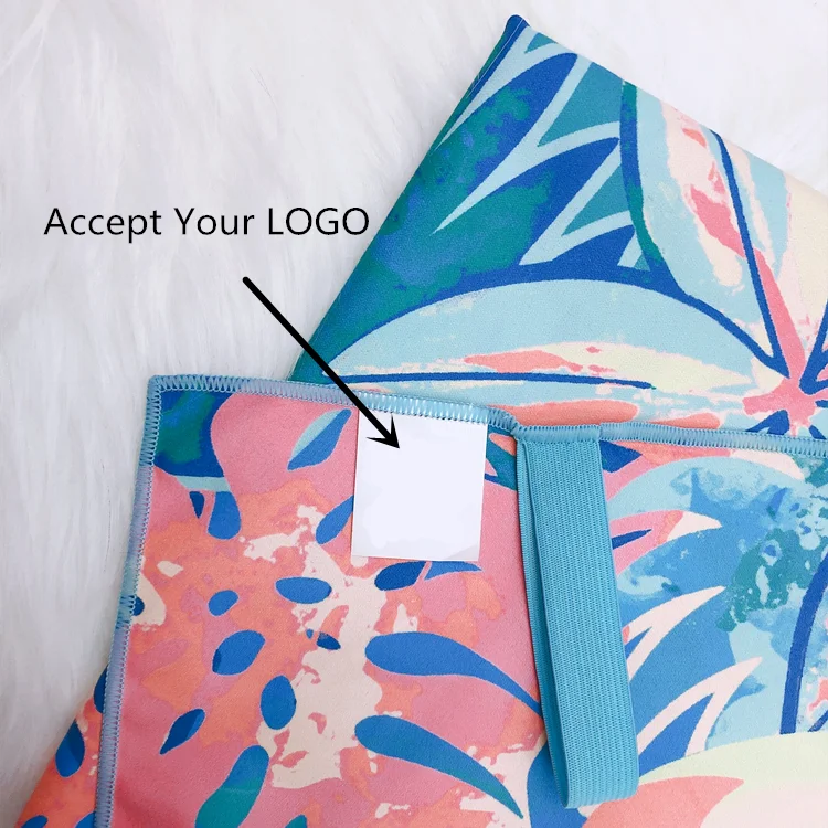 Custom Print sand free Australia  Brand Beach Towel double side Printed Microfiber suede Square Beach Towel