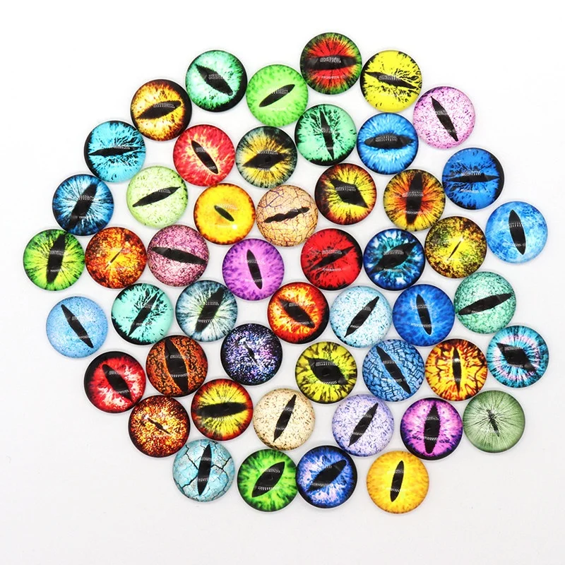 8mm/10mm/16mm/20mm Dragon Eyes Doll Dome Cabochons Eyes Half Round Glass Plastic ABS Eyes